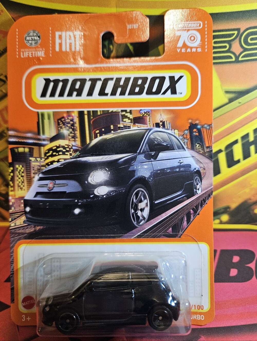 Matchbox FIAT 500 Turbo Die-Cast Car - Black